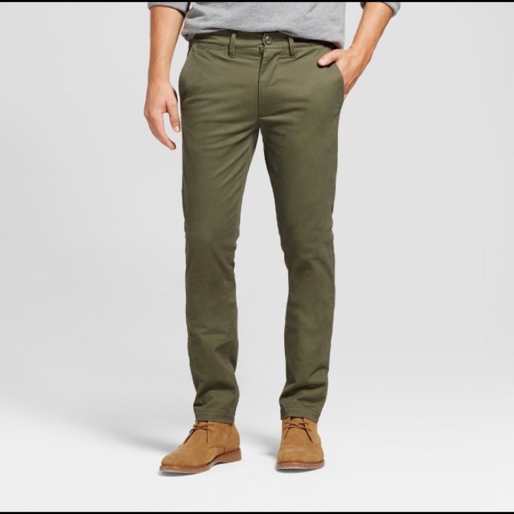 Goodfellow & CO skinny chino olive pants 33X30
